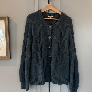Madewell Blue Cable Knit Cardigan